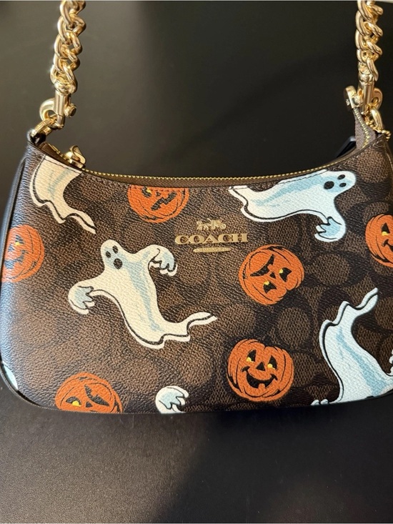Coach Handbags - Coach Brown Shoulder Bag with White Ghosts and Orange Pumpkins